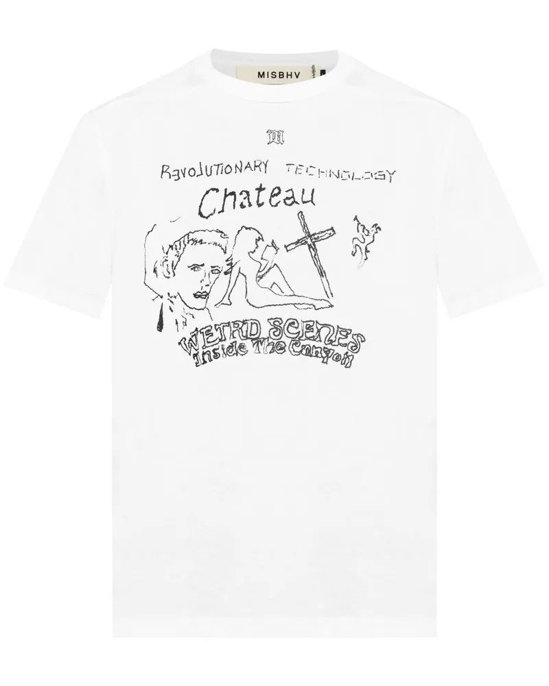 MISBHV T-Shirt mit Text-Print Weiß