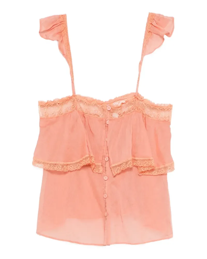 forte_forte Oberteil mit Rüschen - Rosa Rosa