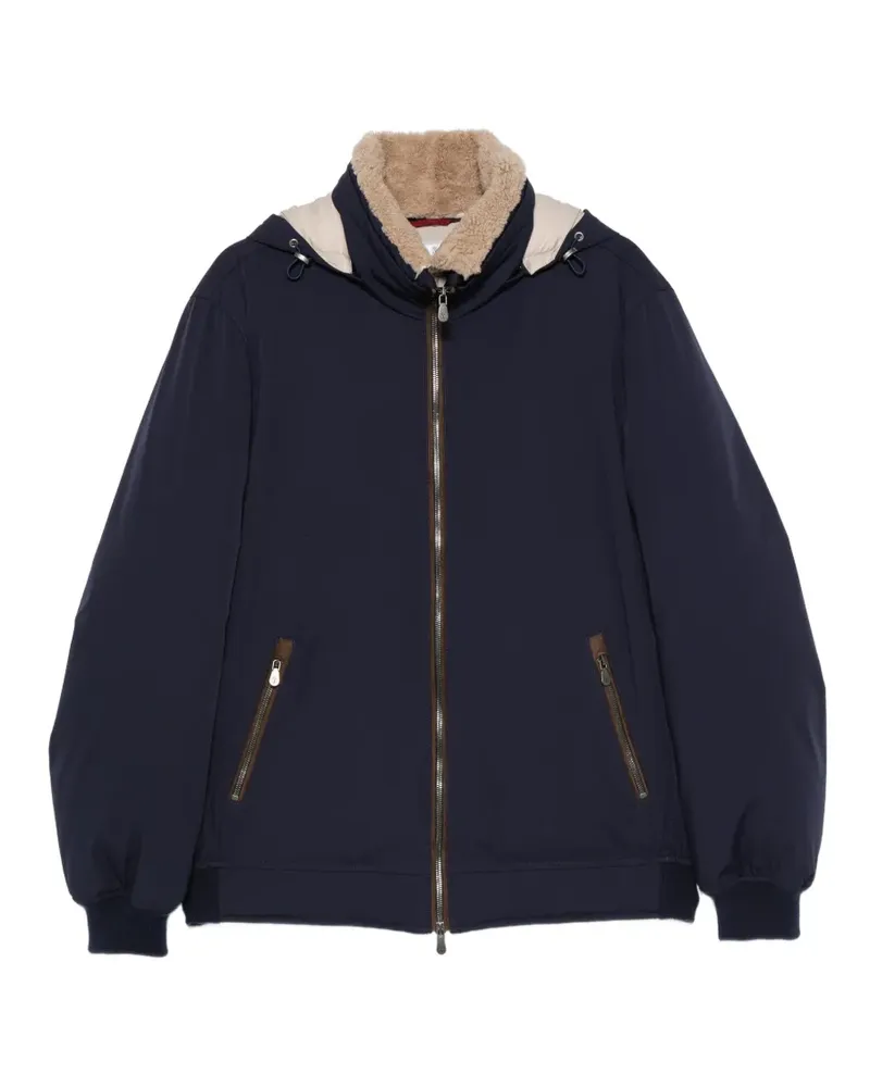 Brunello Cucinelli Bomberjacke mit Shearling-Kragen - Blau Blau