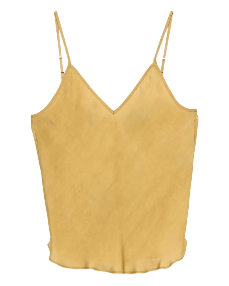 Mes Demoiselles V-neck silk top - Gelb Gelb