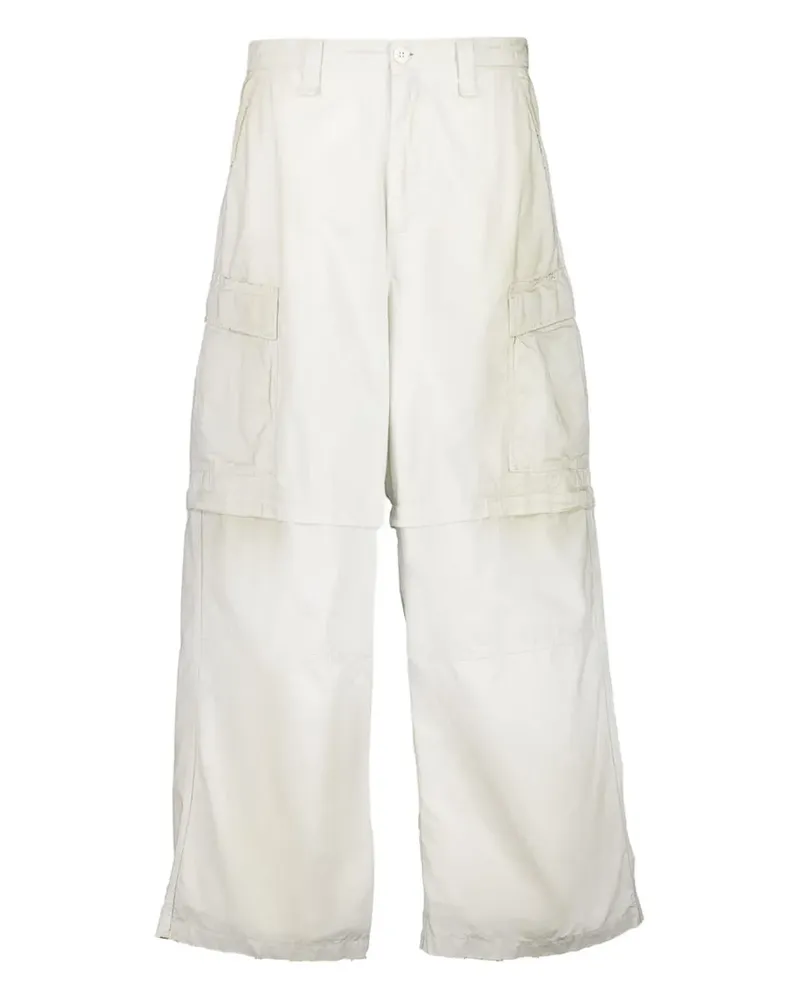 Balenciaga Cargohose mit weitem Bein - Weiß Weiß