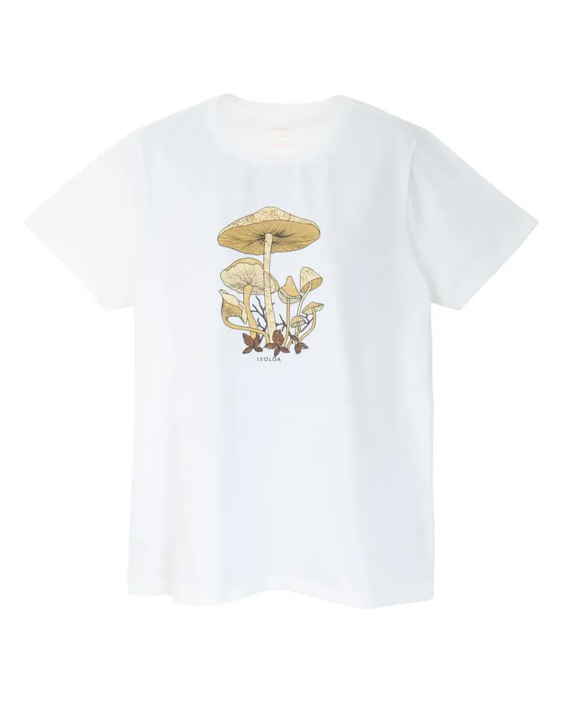 ISOLDA T-Shirt mit Pilz-Print - Weiß Weiß