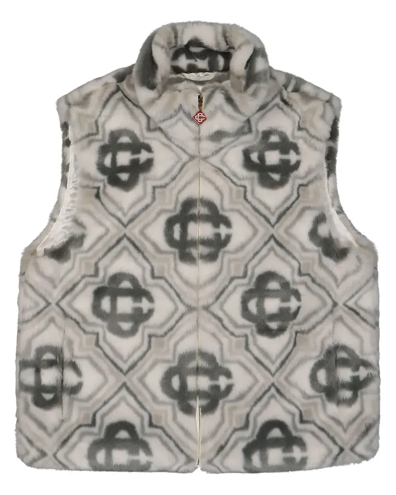 Casablanca Paris Weste mit Monogrammmuster - Grau Grau