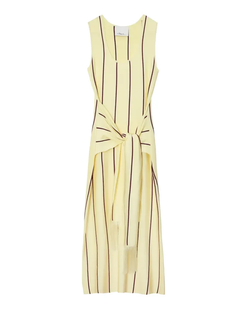 3.1 phillip lim striped tie-waist midi dress - Gelb Gelb