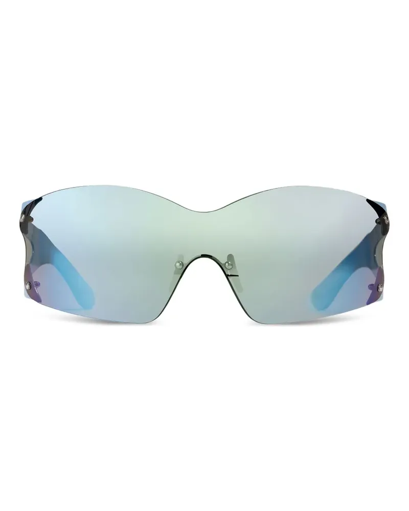Ganni Sonnenbrille mit verspiegelten Gläsern - Blau Blau