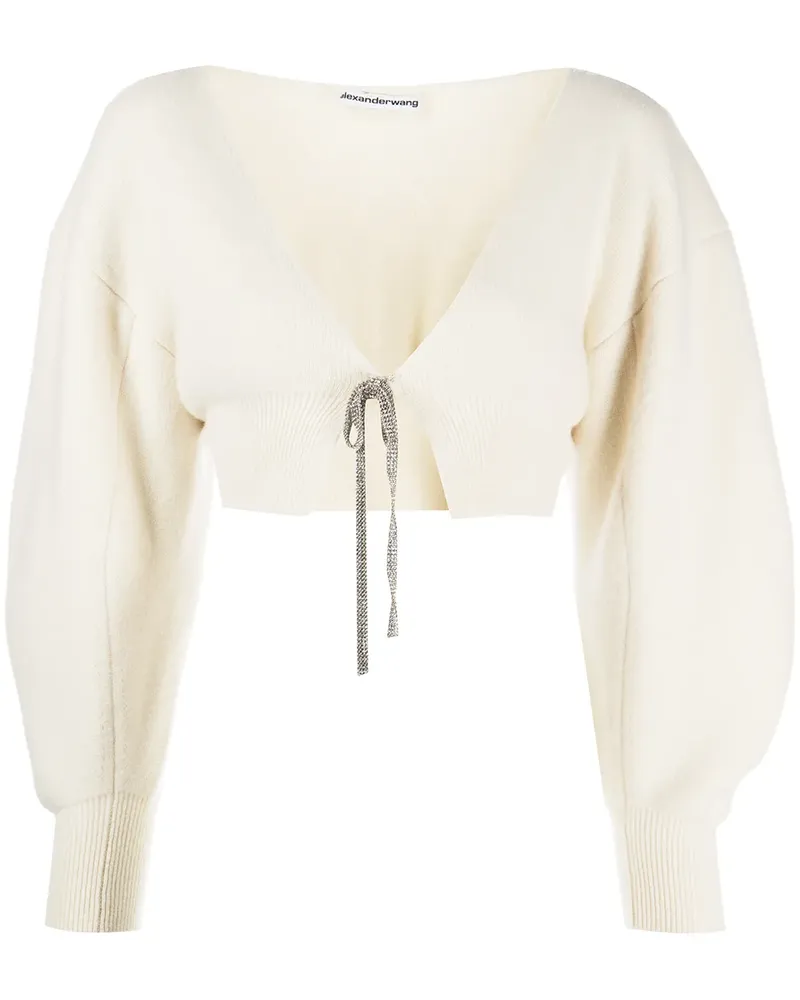 Alexander Wang Cropped-Cardigan mit V-Ausschnitt - Nude Nude