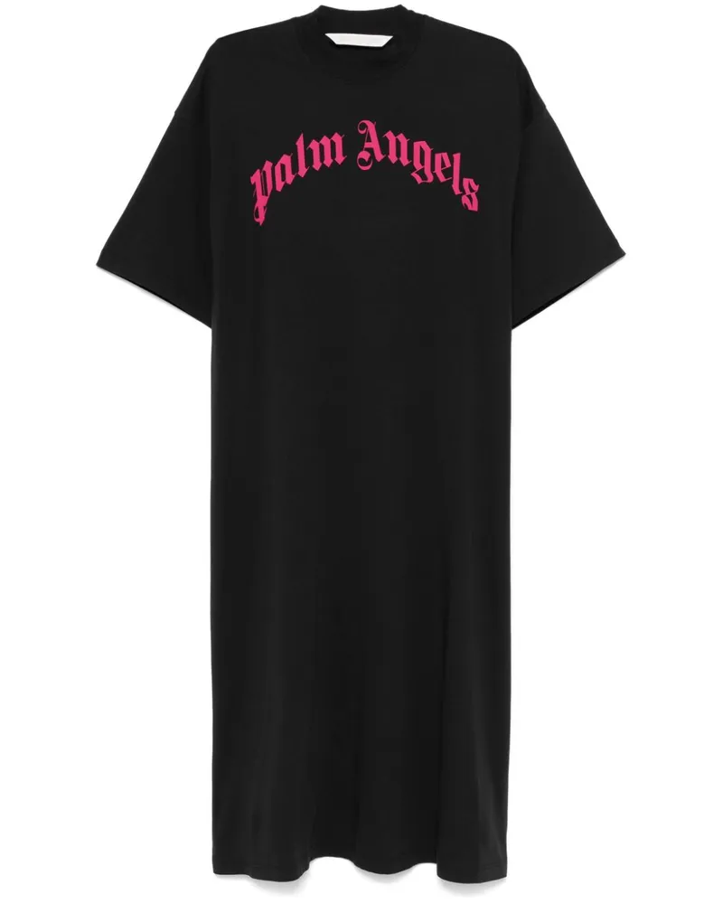 Palm Angels Maxikleid mit abgerundetem Logo - Schwarz Schwarz