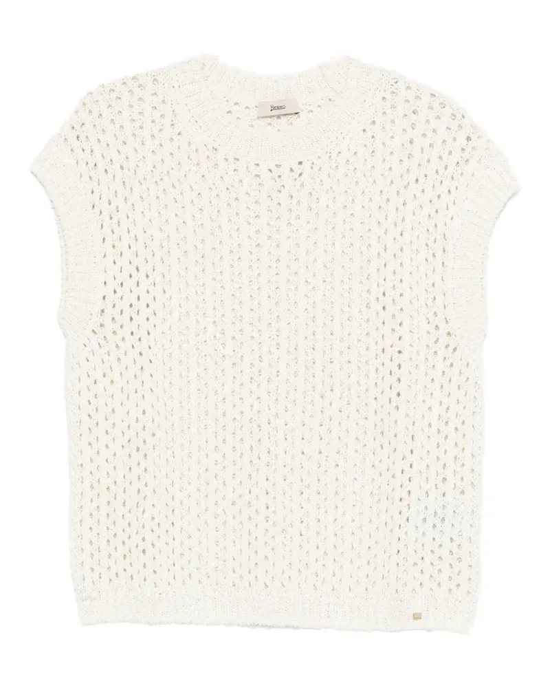 Herno Stricktop mit Lochmusterdetails - Nude Nude