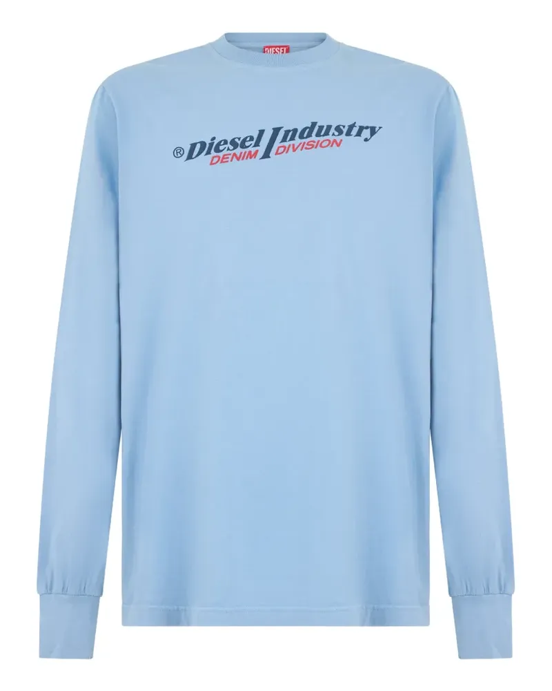 Diesel logo-print long-sleeve T-shirt - Blau Blau