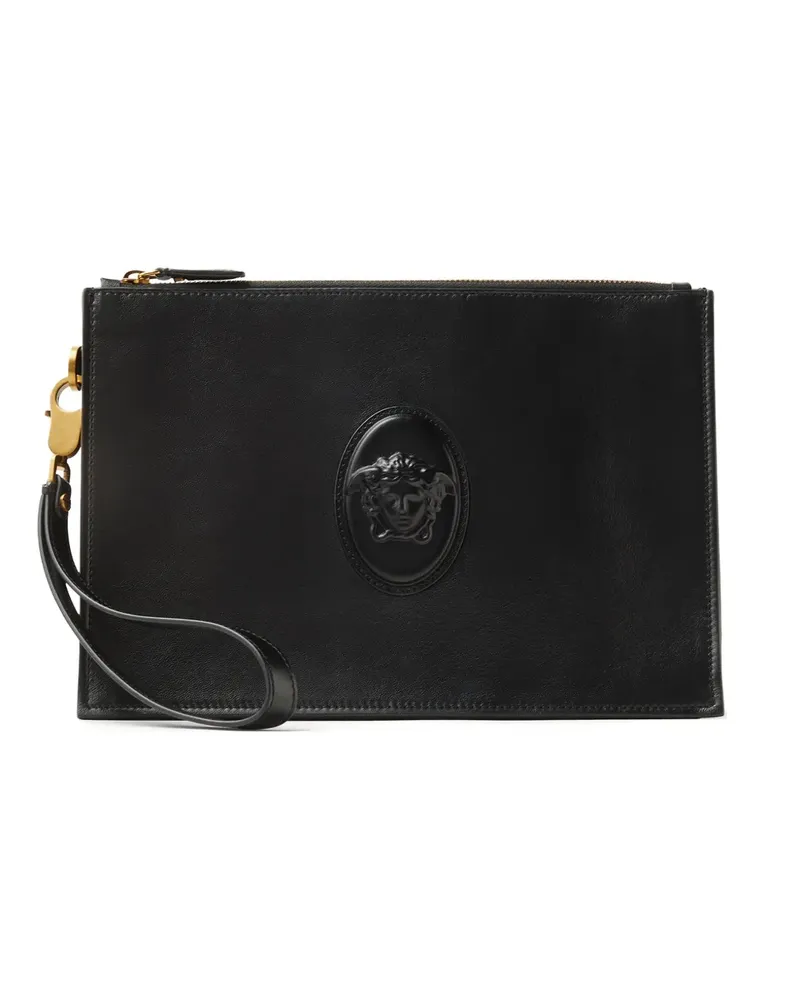 Versace Lou leather pouch - Schwarz Schwarz