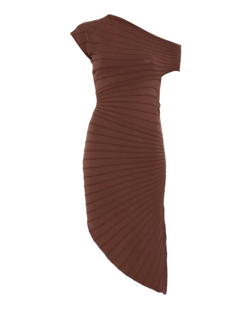 Twin-Set Drapiertes Kleid im asymmetrischen Look - Braun Braun