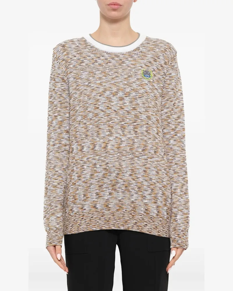Kenzo tiger-patch sweater - Grau Grau