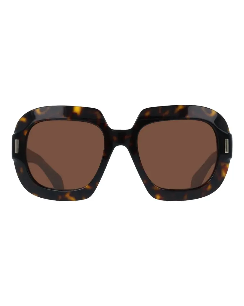Ferragamo tortoiseshell-effect square-frame sunglasses - Braun Braun