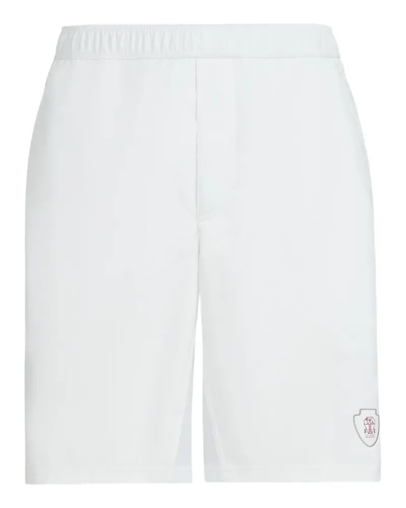 Brunello Cucinelli Shorts mit Logo-Print - Weiß Weiß