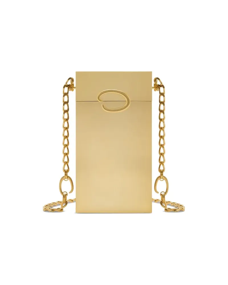 Oscar de la Renta Clutch mit Logo-Schild - Gold Gold
