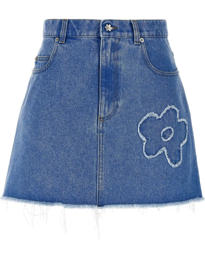 Marni Minirock mit Blumen-Applikationen - Blau Blau