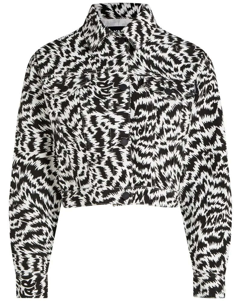 Karl Lagerfeld Jeansjacke mit Zebra-Print Nude