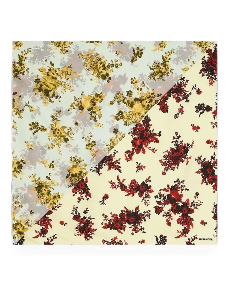 Jil Sander floral-print silk scarf - Nude Nude