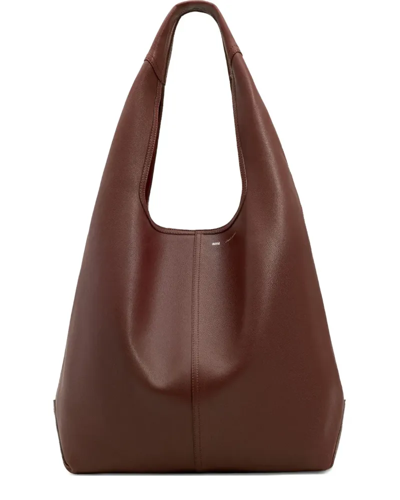 AMI Paris Großer Shopper aus Leder - Rot Rot