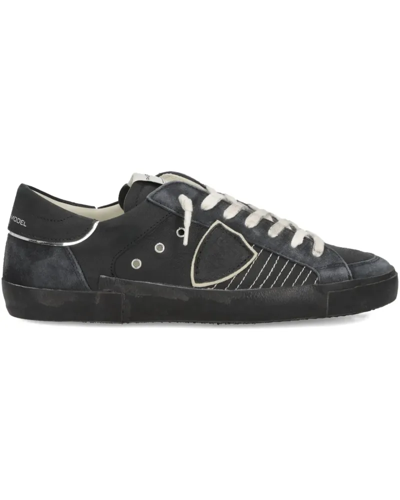 Philippe Model Prsx Sneakers mit Wildledereinsätzen - Schwarz Schwarz