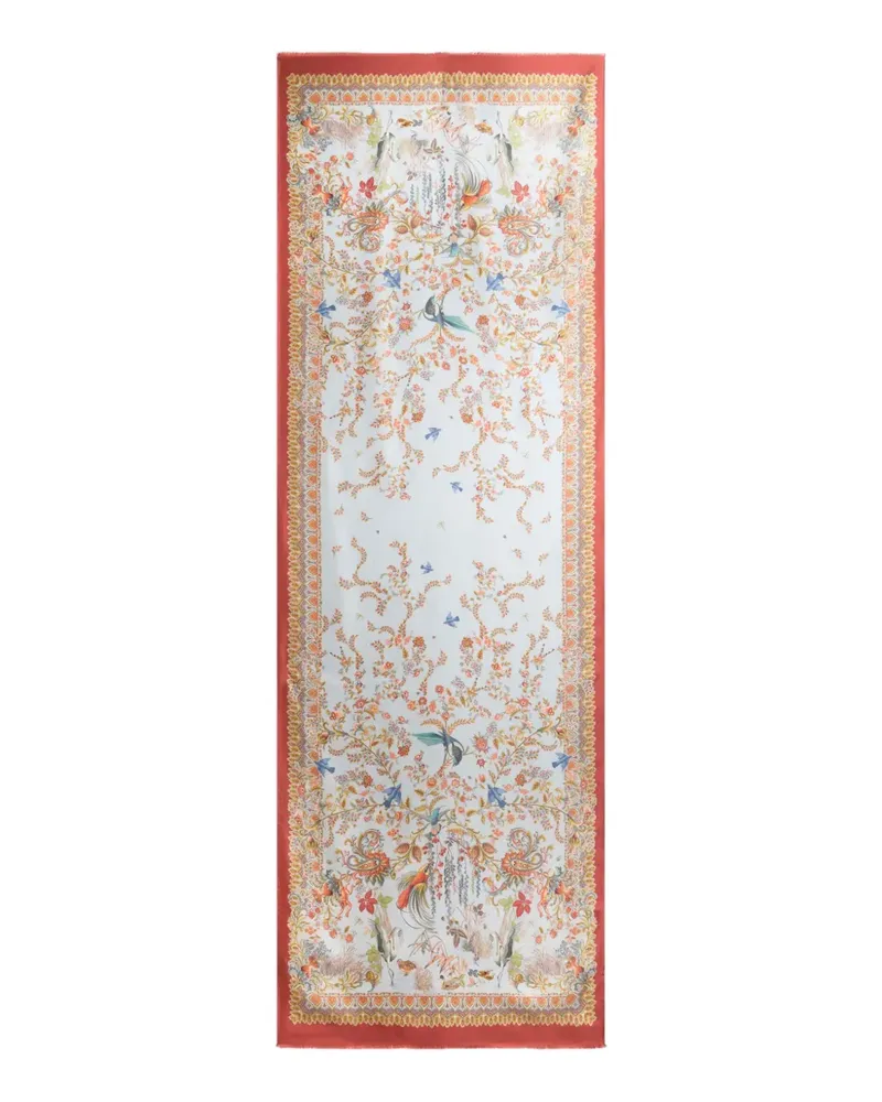 Etro flora fauna silk scarf - Blau Blau