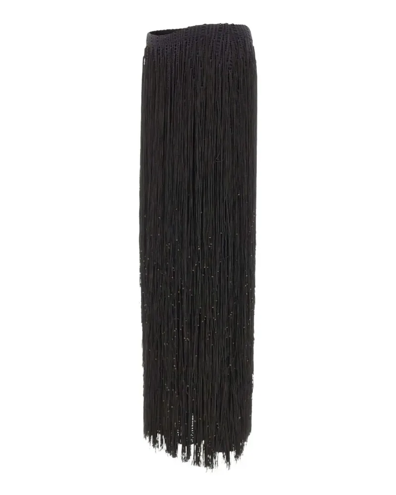 BLESS Athos bead-embellished fringed maxi skirt - Schwarz Schwarz