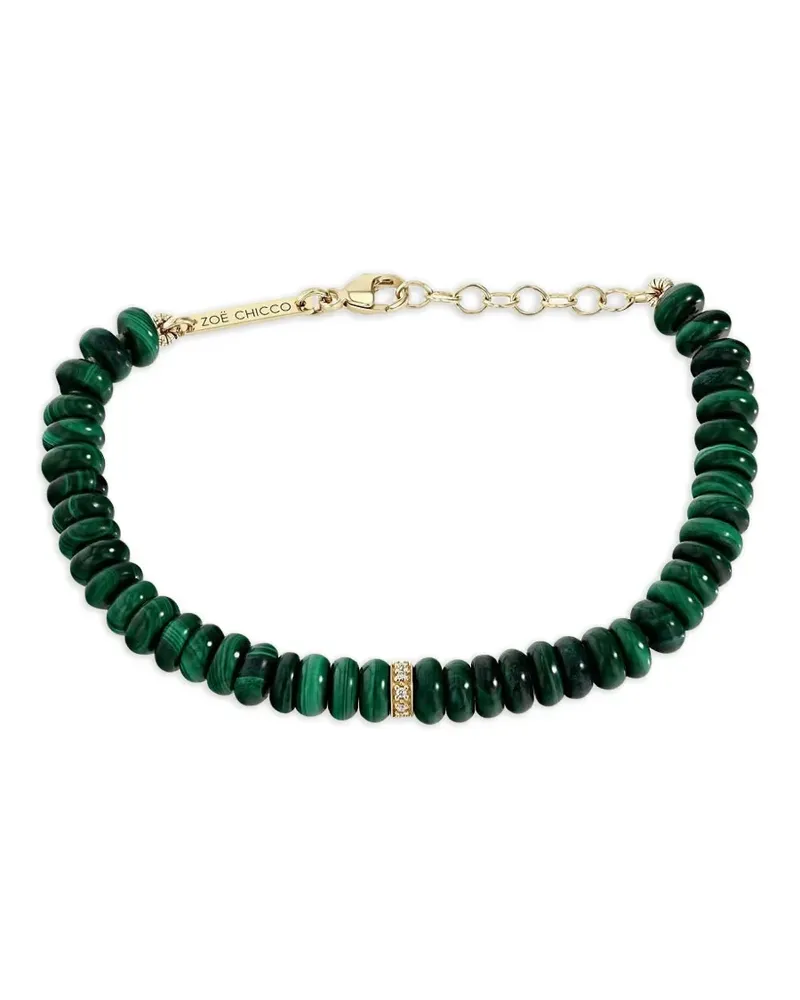 ZOË CHICCO 14kt Gelbgoldarmband mit Malachit und Diamant Gold