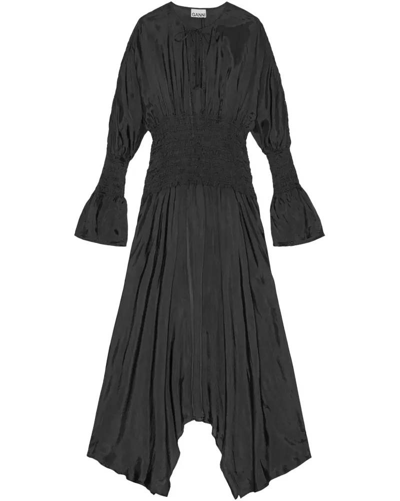 Ganni Gesmoktes Kleid - Schwarz Schwarz