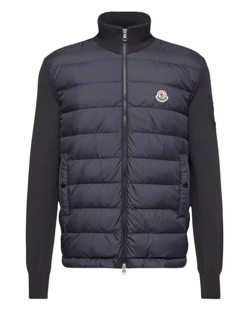 Moncler Padded logo-patch knitwear - Schwarz Schwarz