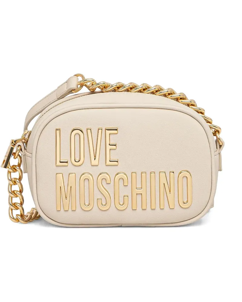 Moschino Maxi Lettering Umhängetasche - Nude Nude