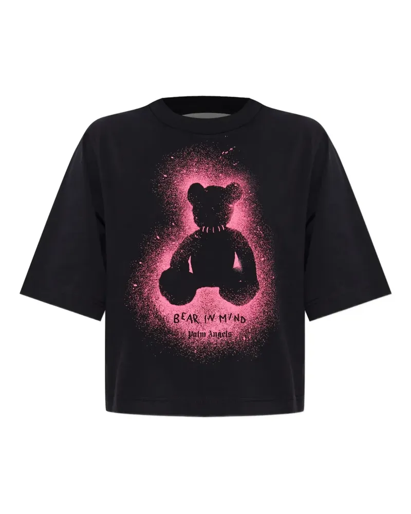 Palm Angels T-Shirt mit Bär-Print - 1068|BLACK FUCHSIA 1068