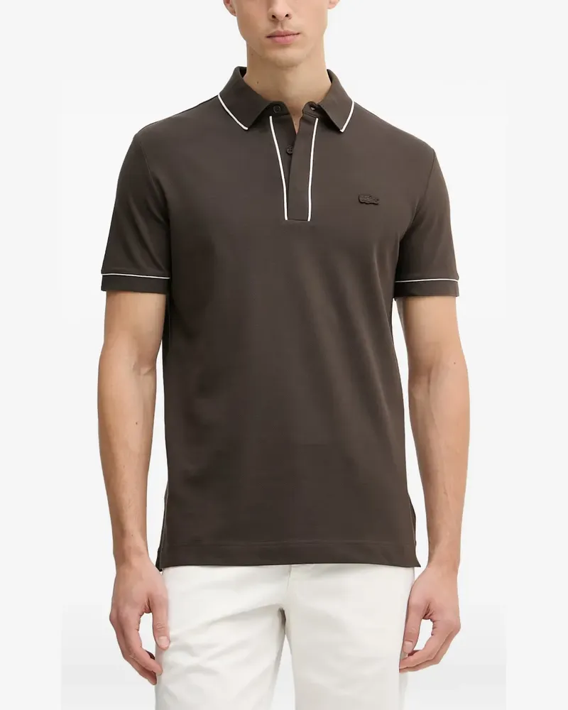 Lacoste piped-trim short-sleeve polo shirt - Braun Braun