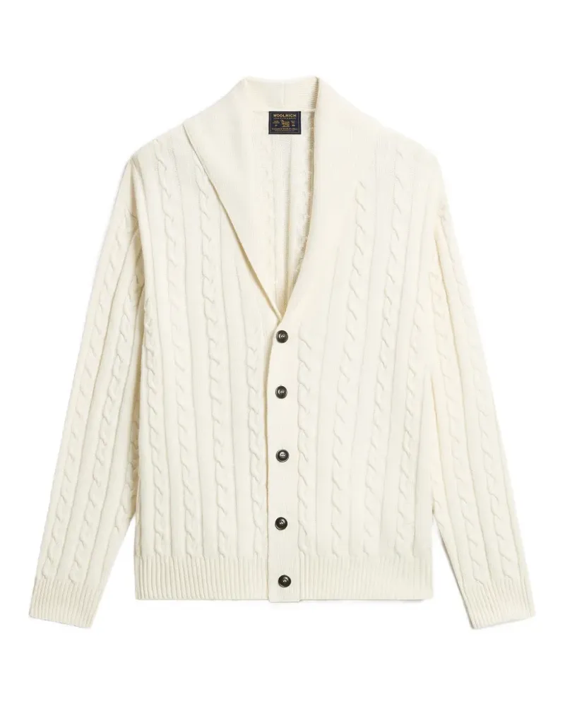 Woolrich Cardigan mit Zopfmuster - Weiß Weiß