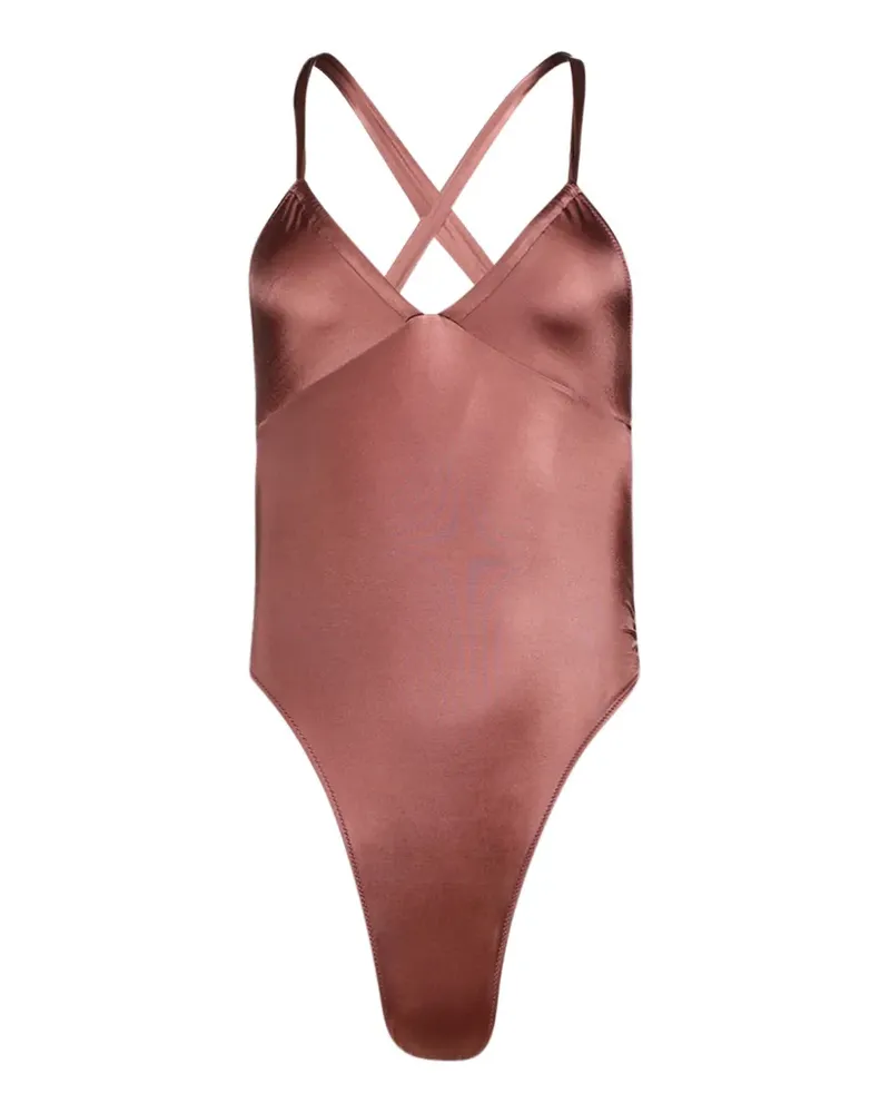 TROPIC of C Solana Badeanzug mit überkreuzten Trägern - Braun Braun