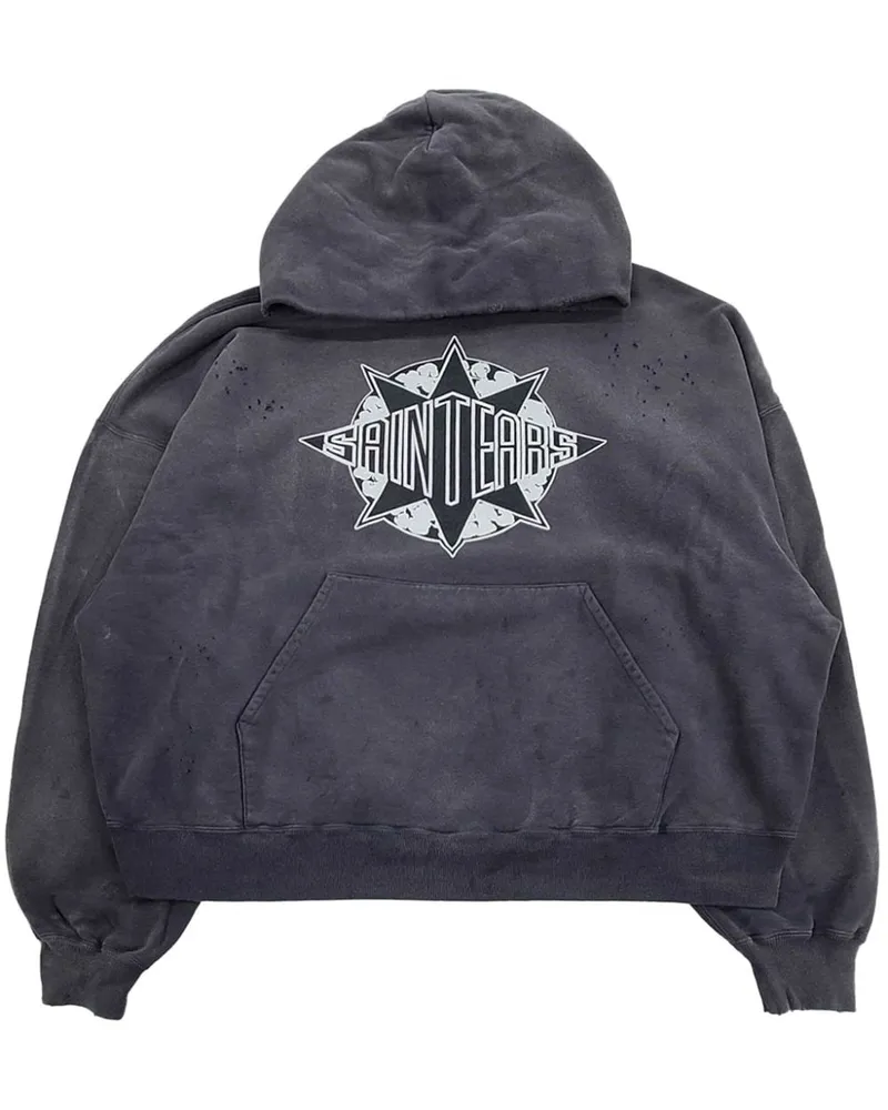 SAINT MXXXXXX Hoodie mit Logo - Schwarz Schwarz