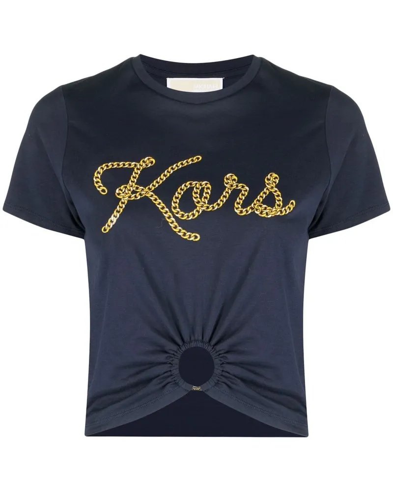 Michael Kors Gerafftes T-Shirt - Blau Blau