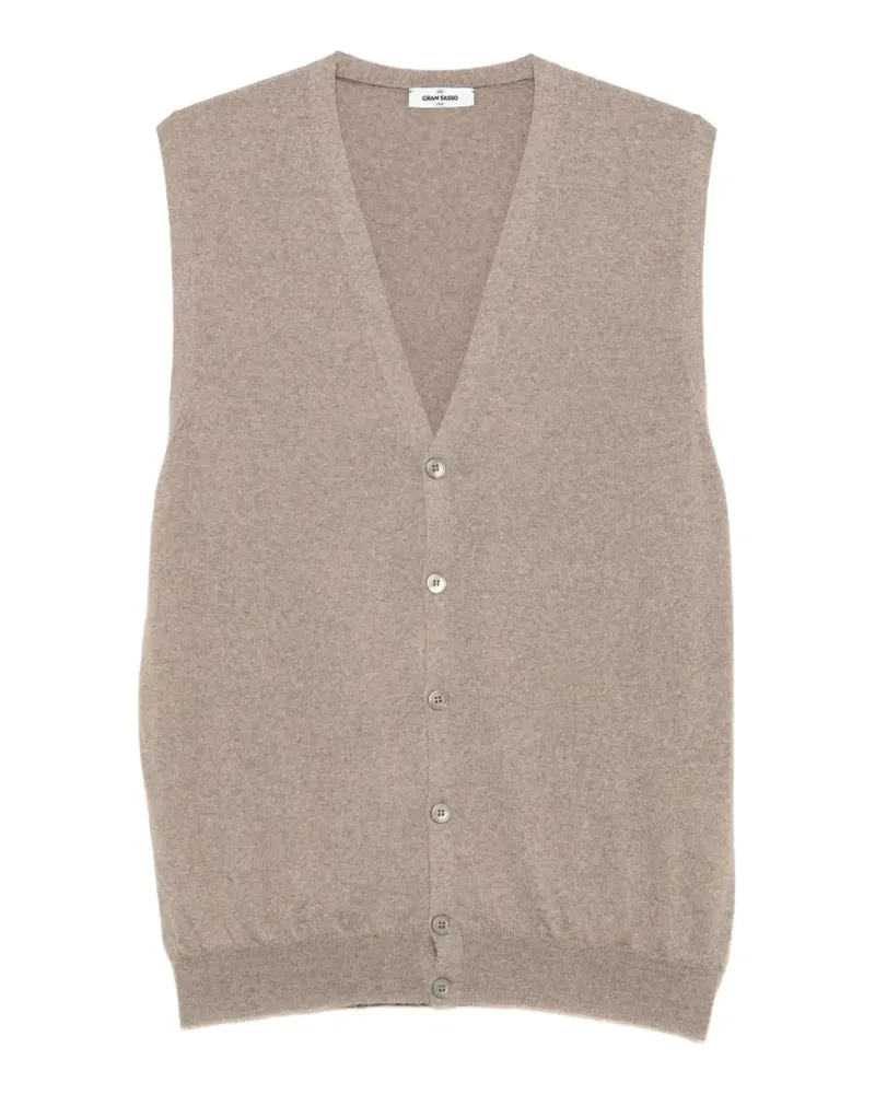 Gran Sasso button-up knitted gilet - Braun Braun