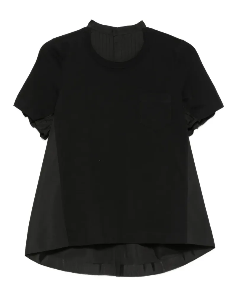 Sacai Hemd mit Falten - Schwarz Schwarz