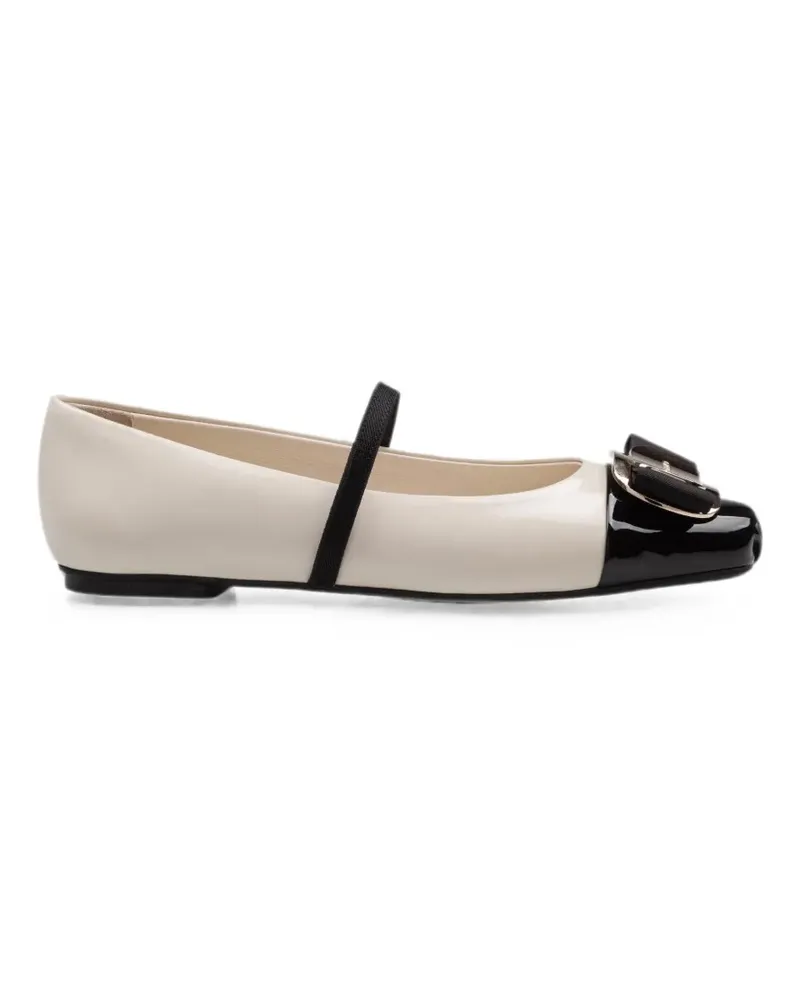 Ferragamo Varina Ballerinas aus Lackleder - Nude Nude