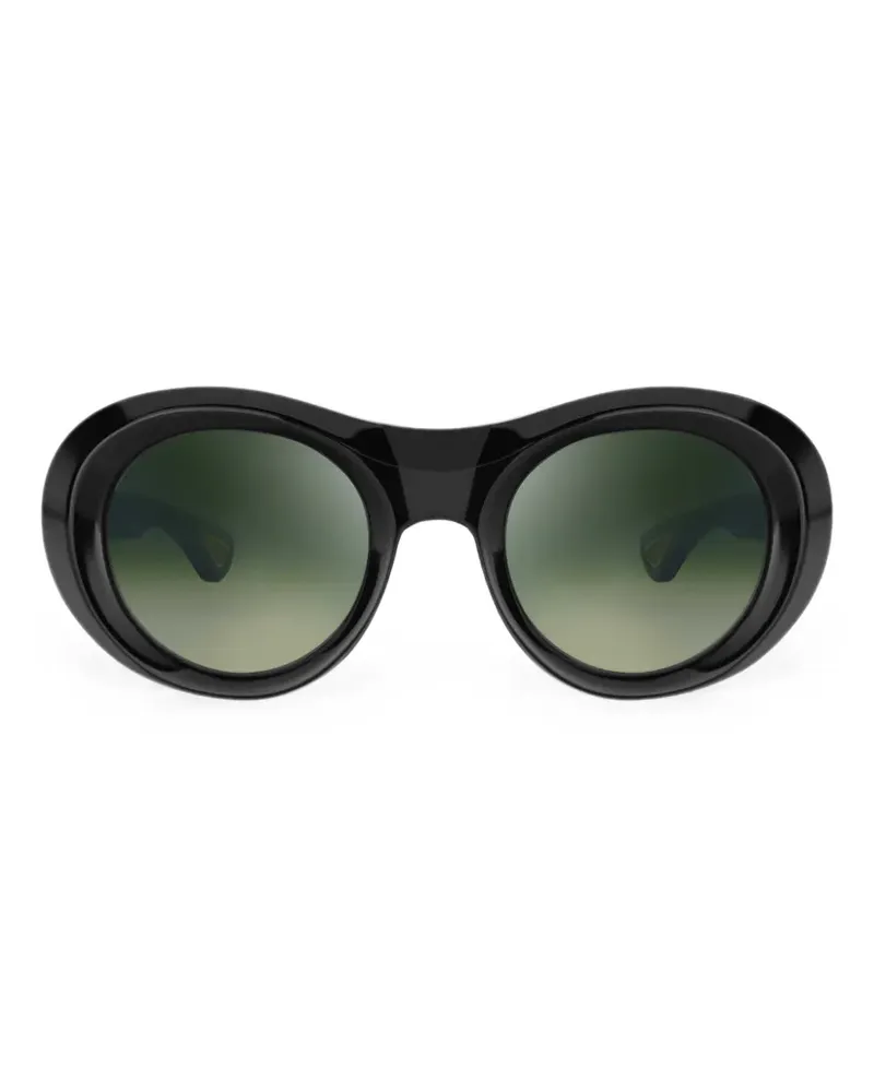 Bugatti Sonnenbrille mit rundem Gestell - Schwarz Schwarz