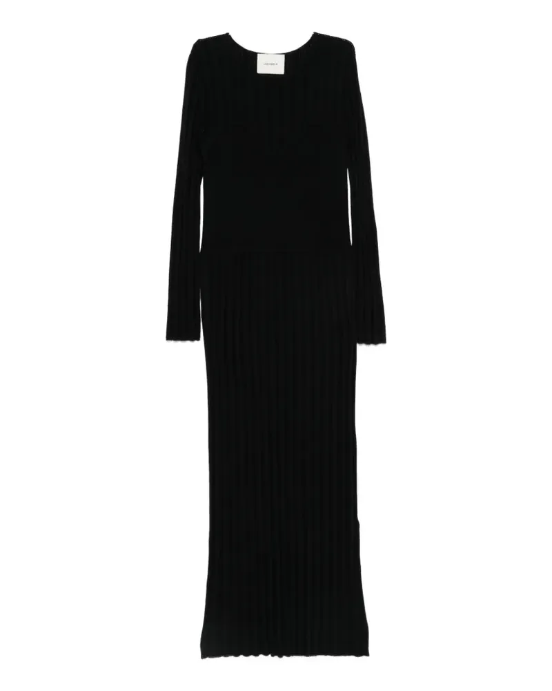 Lisa Yang ribbed-knit long-sleeve maxi dress - Schwarz Schwarz
