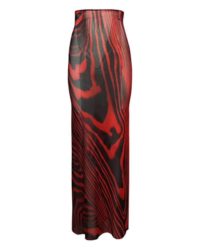 David Koma Rock mit Print - Rot Rot