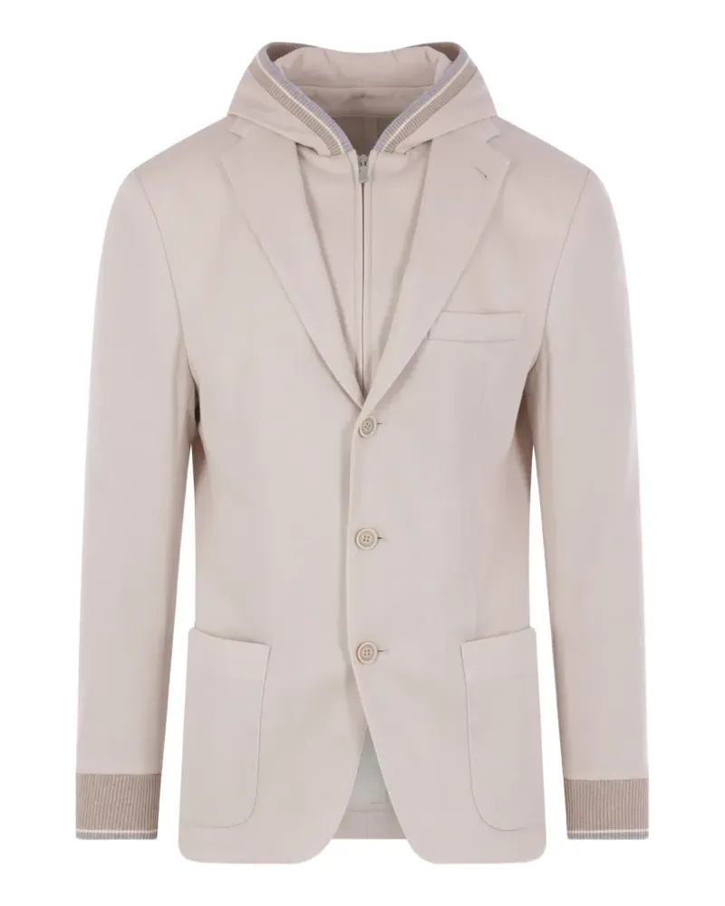 Eleventy hooded cotton blazer - Nude Nude