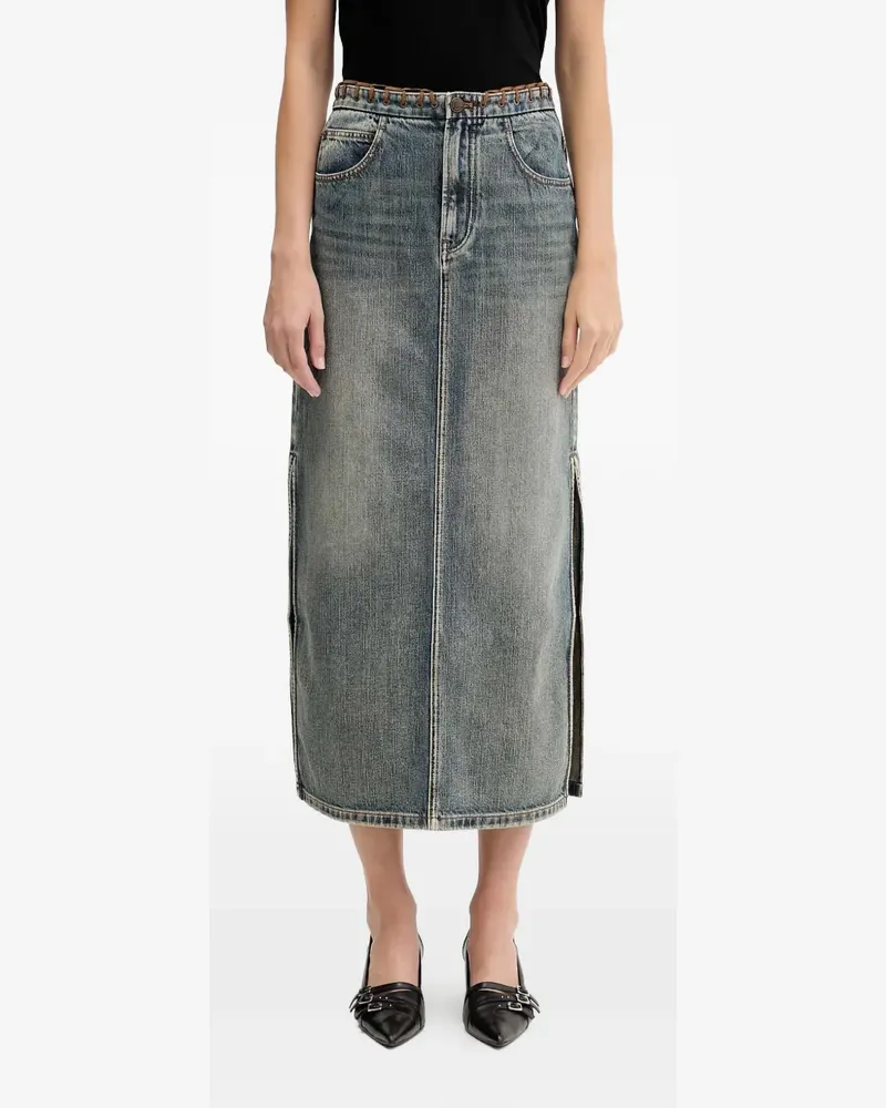 Miss Sixty side slit denim skirt - Blau Blau