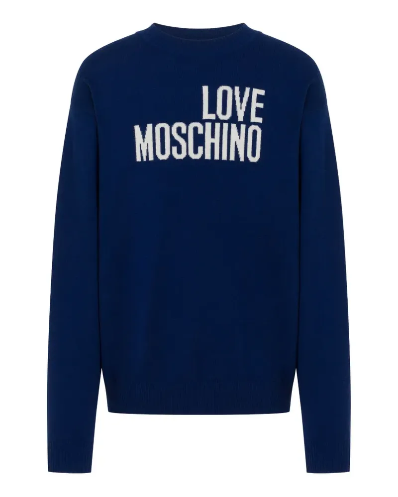 Moschino Pullover mit Logo-Intarsie - Blau Blau