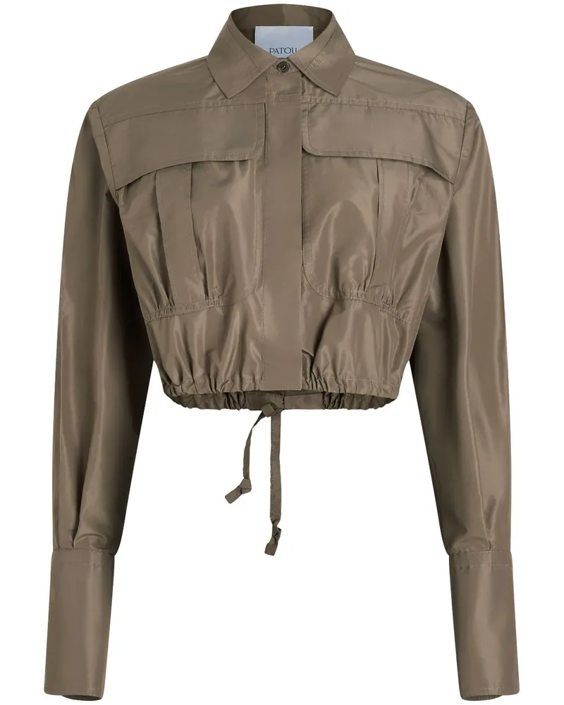 Patou Cropped-Safarihemd aus Faille - Braun Braun