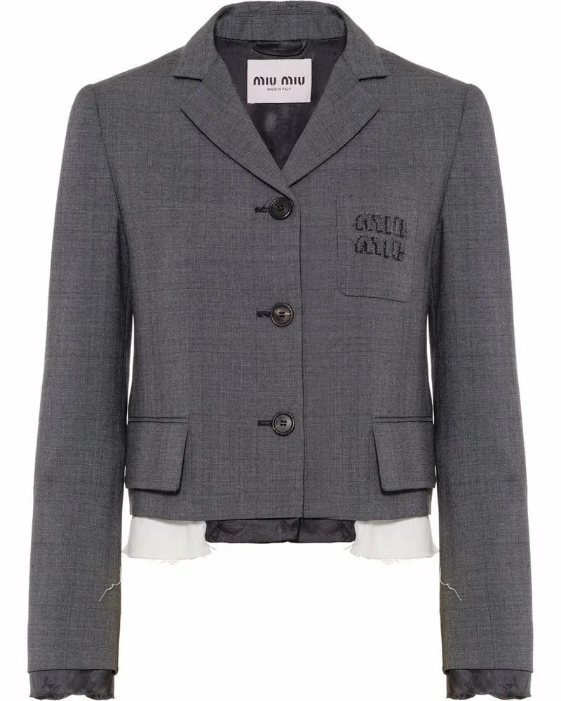 Miu Miu Blazer mit Prince of Wales-Karo - Grau Grau