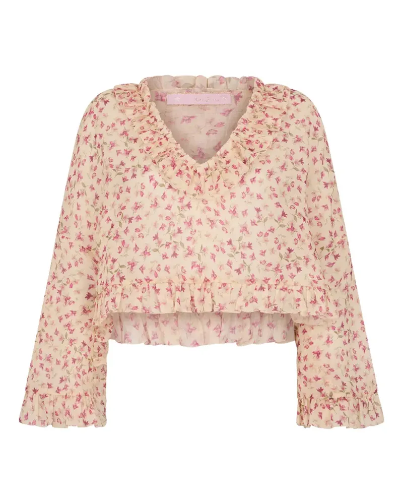 Kristina Ti floral-pattern blouse - Nude Nude