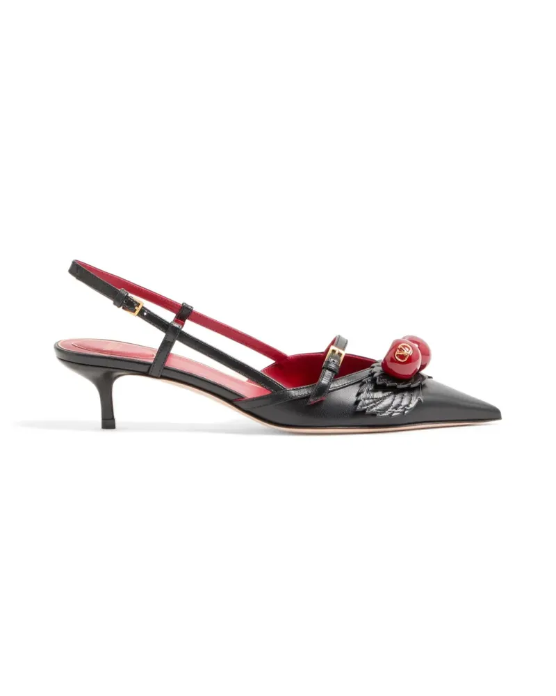Valentino Garavani Cherryfic slingback pumps in kid 45mm - Schwarz Schwarz