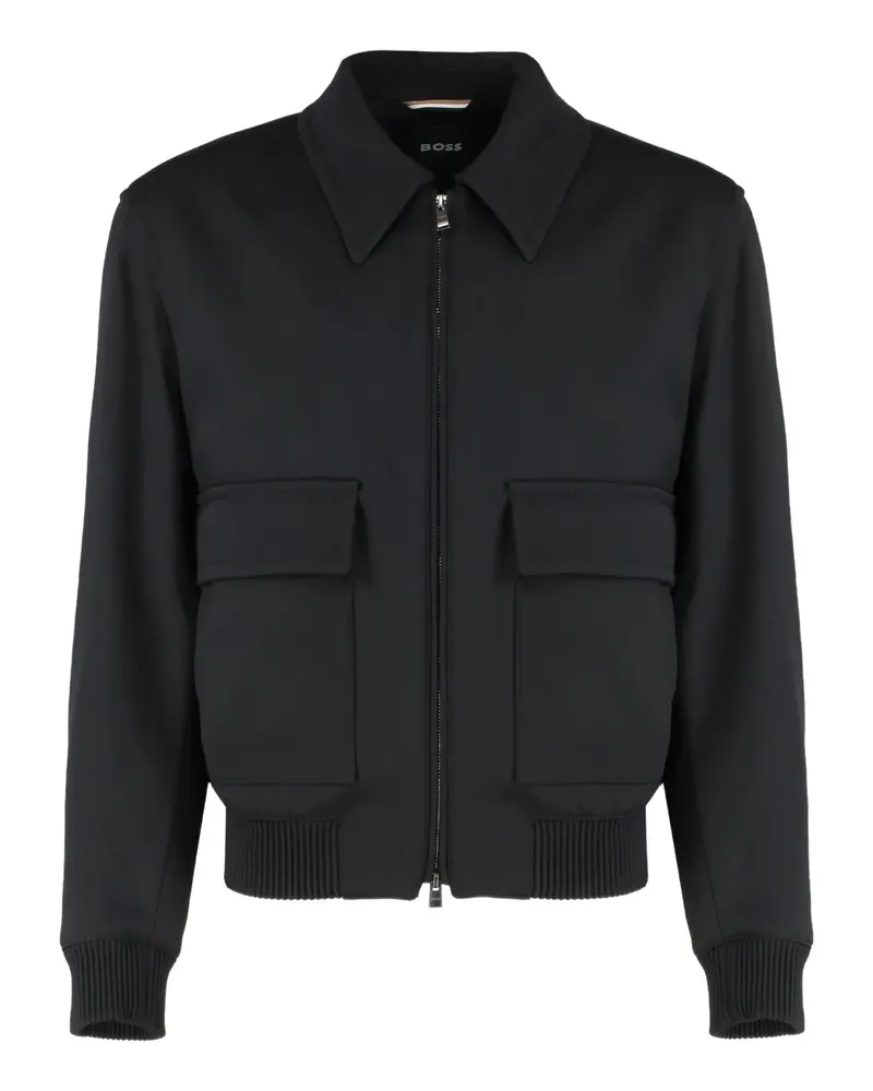 HUGO BOSS Jacke mit Klappentasche - Schwarz Schwarz